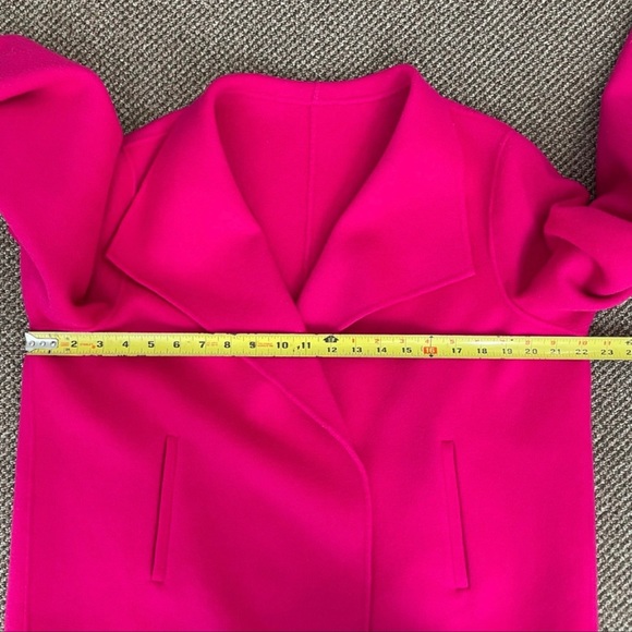 Hot Pink Wing Collar Wool Jacket - Solid - Open Front - Bright - Picture 10 of 16